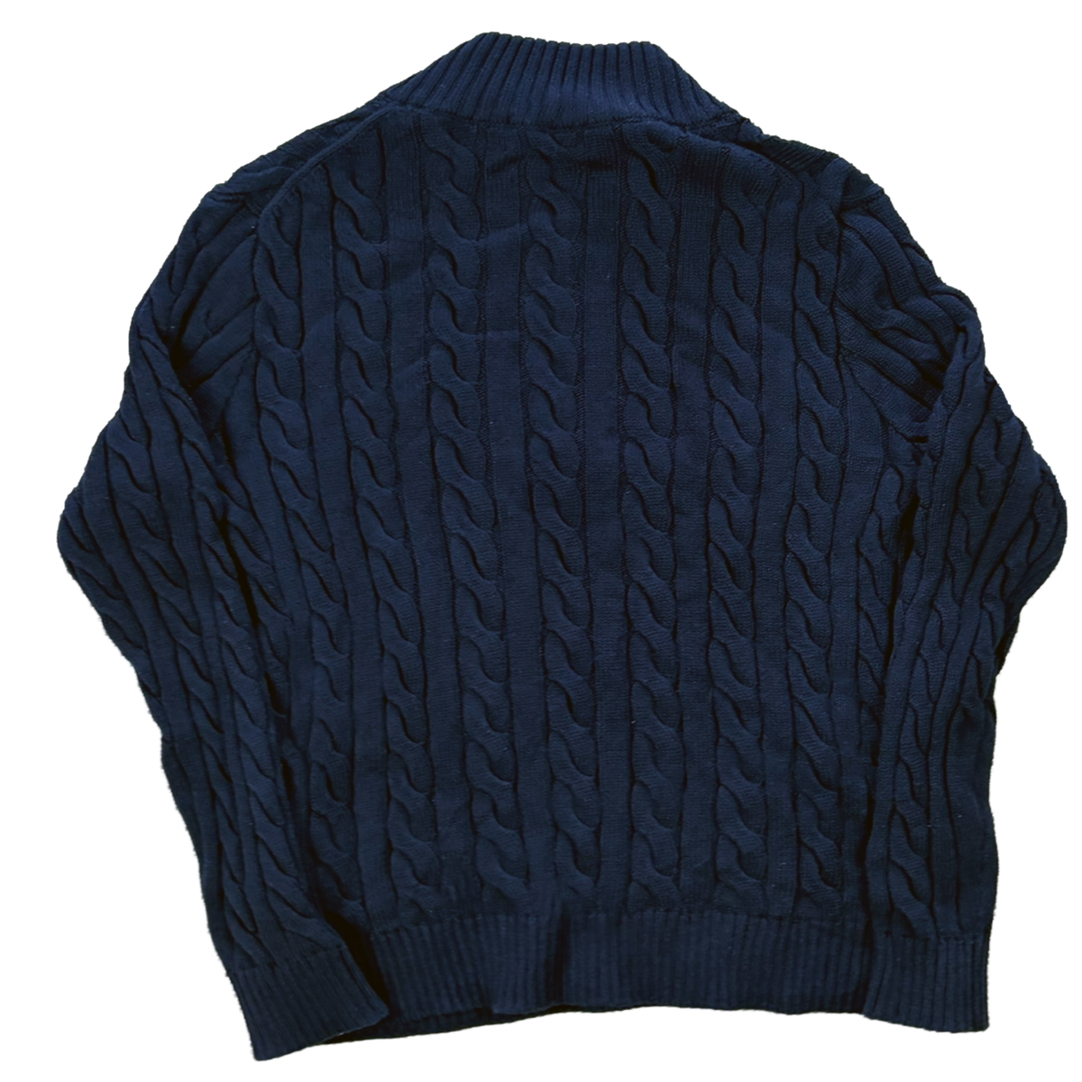 Polo Ralph Lauren Cable Knit Quarter Zip – Navy/Red – S