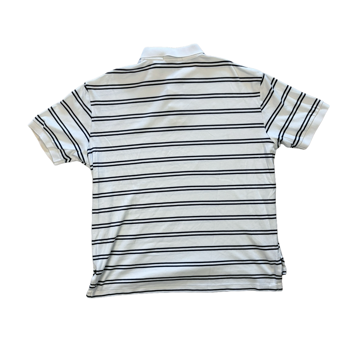 Polo Ralph Lauren Striped Polo Shirt Weiß/Navy – Green Pony – Größe L