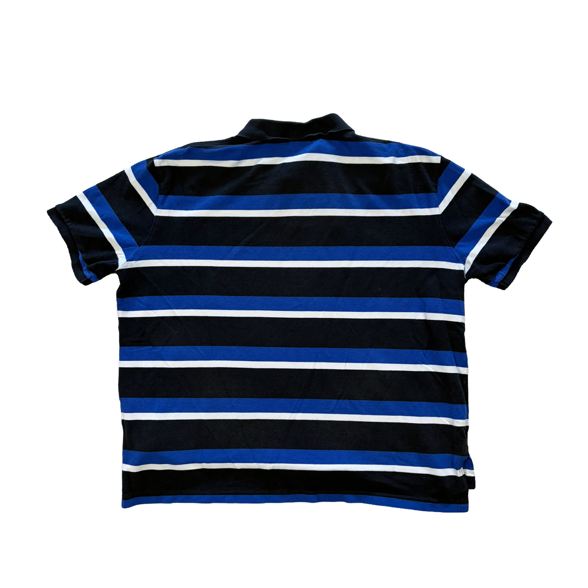 Polo Ralph Lauren Custom Fit Polo Shirt Schwarz Blau Weiß Gestreift – Größe XL