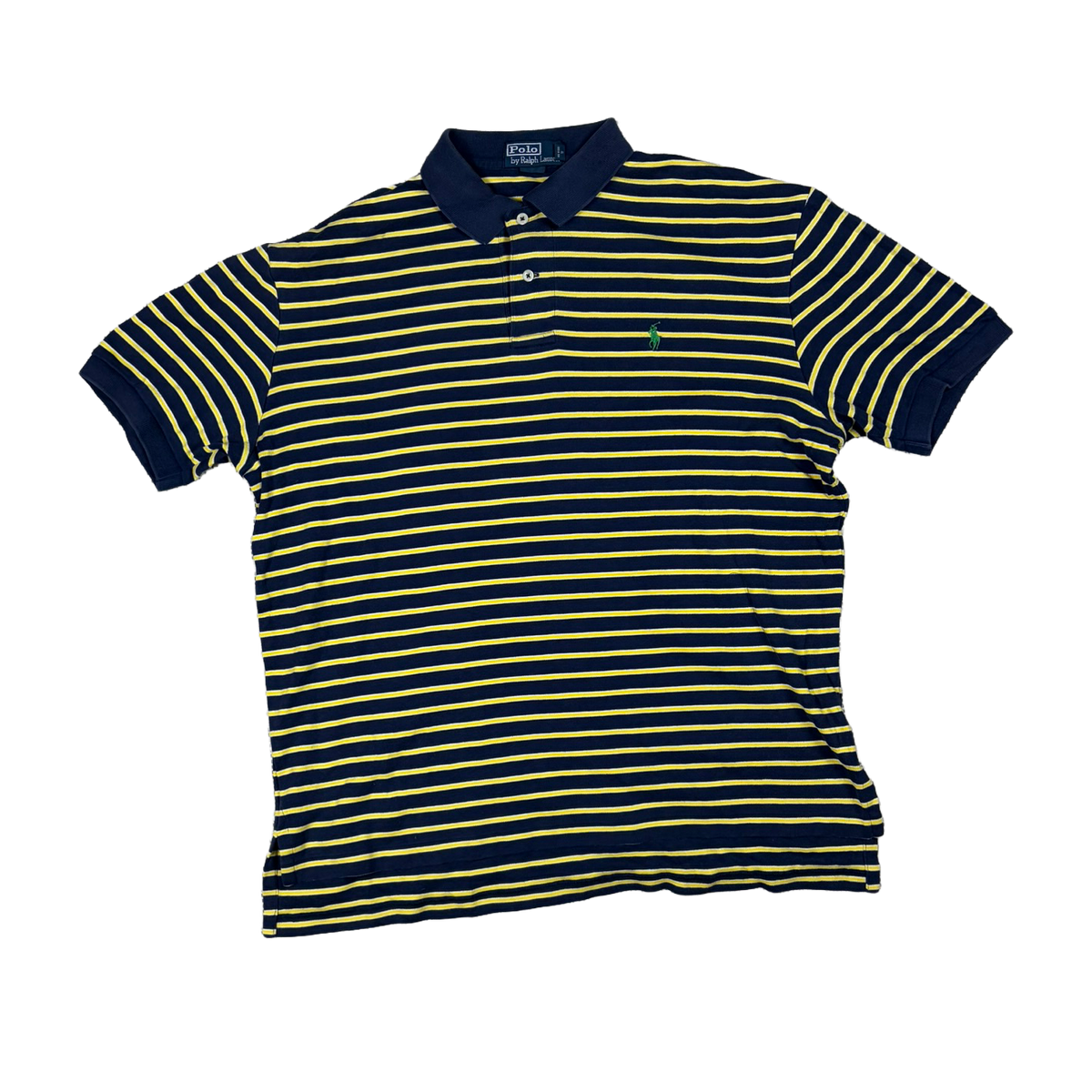 Polo by Ralph Lauren Striped Polo Shirt – Navy/Yellow – L