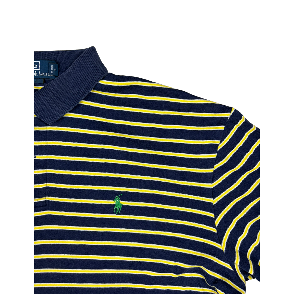 Polo by Ralph Lauren Striped Polo Shirt – Navy/Yellow – L