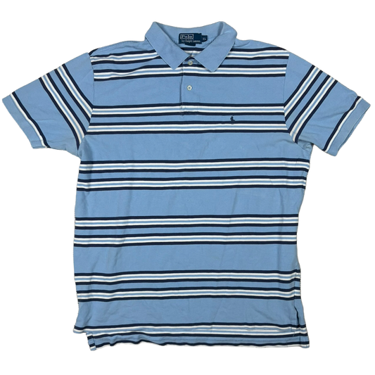 Polo by Ralph Lauren Vintage Striped Polo – Light Blue/Navy – XL