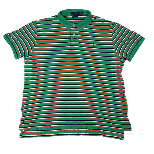 Polo Ralph Lauren Pima Soft Touch Striped Polo – Green/Multi – XL