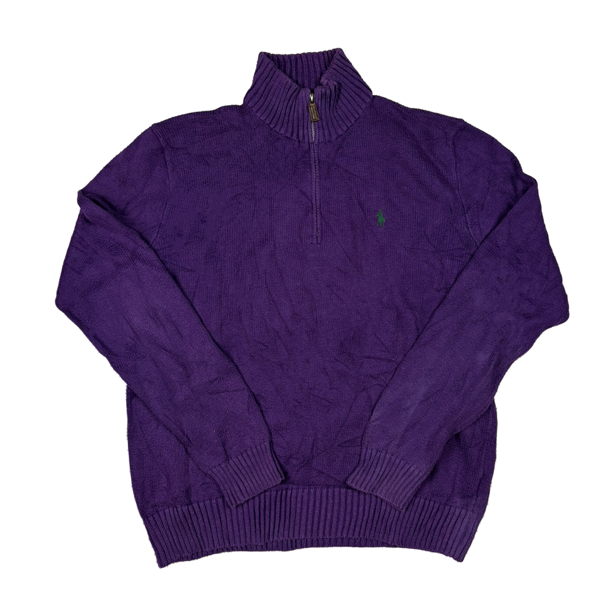 Vintage Polo by Ralph Lauren Full Zip Knit Sweater – Purple/Green – M
