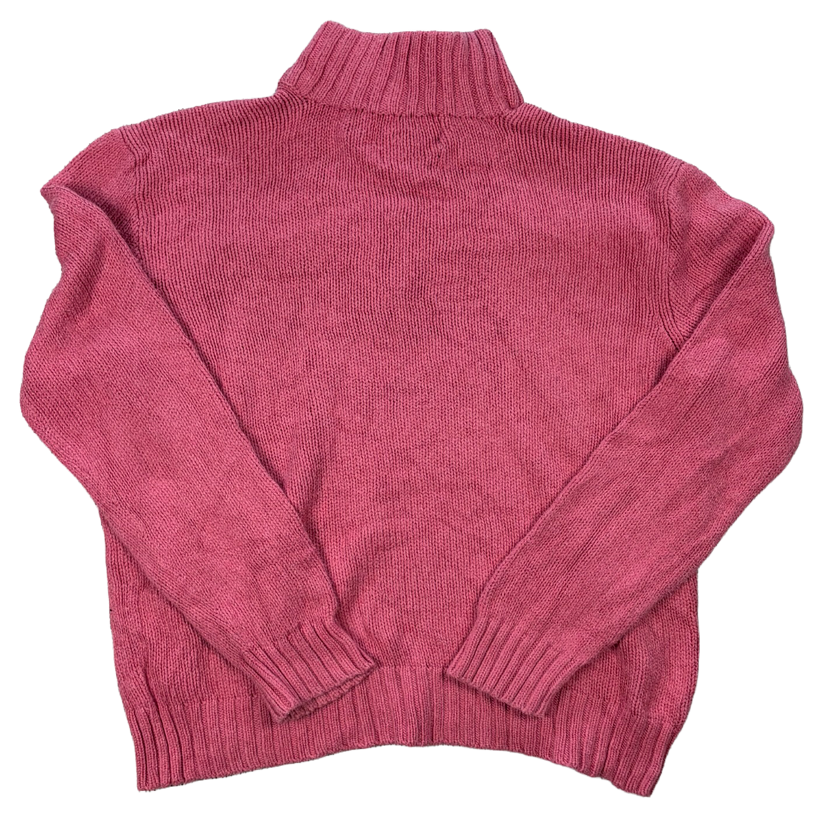 Polo by Ralph Lauren Quarter Zip Knit Sweater – Coral Pink/Navy – L
