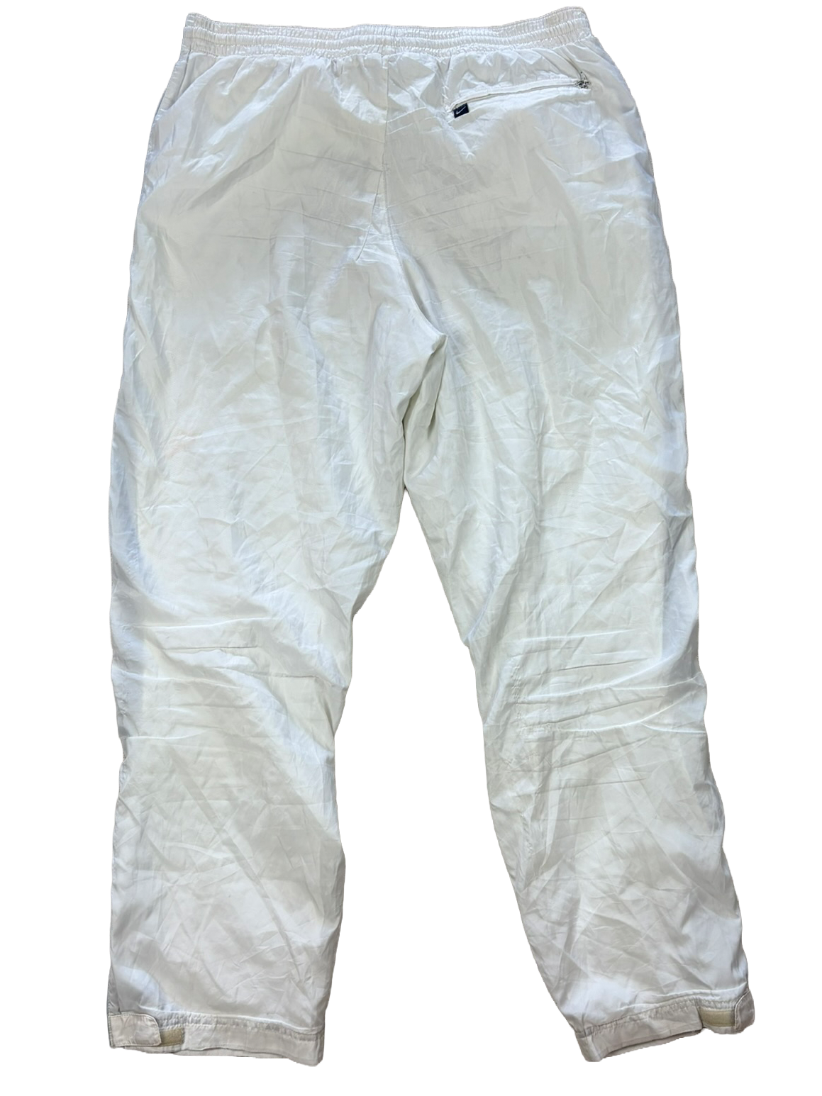 Vintage Nike Side Zip Track Pants White Navy | L