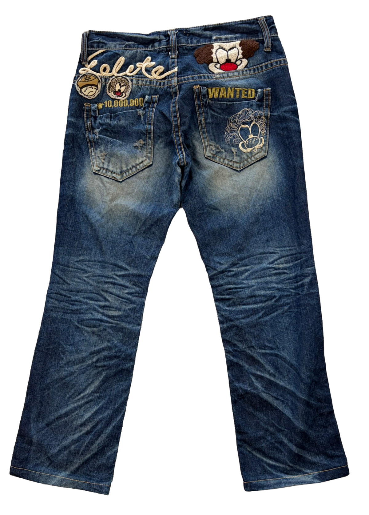 Vintage Danny & Cotta Cartoon Embroidered Jeans Blue | 32