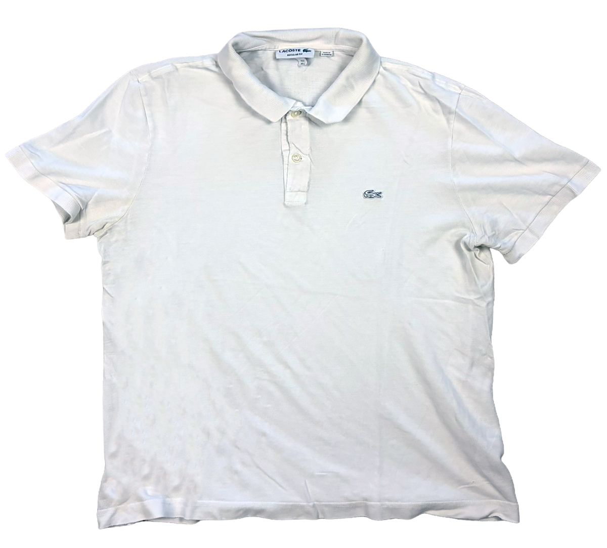 Vintage Lacoste Regular Fit Polo Shirt White | L