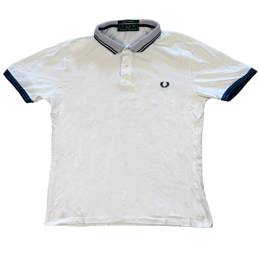 Fred Perry Special Edition Polo Shirt White Navy | Size XL