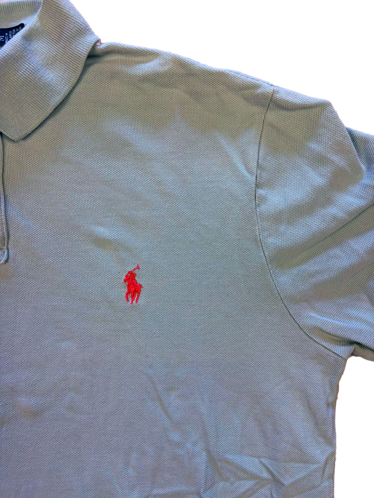 Polo Ralph Lauren Custom Fit Polo Shirt Light Blue Pink Pony | Size M