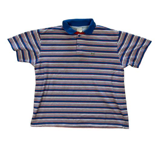 Lacoste Striped Polo Shirt Blue Red White – Size 7 / XXL