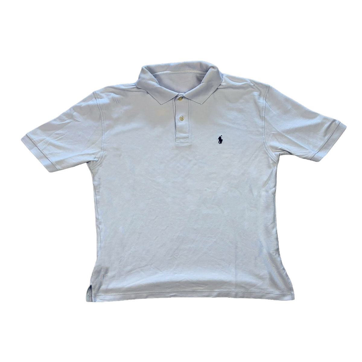 Polo Ralph Lauren Polo Shirt White Navy Logo – Size 2XL