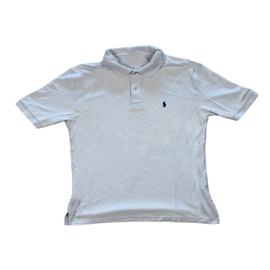 Polo Ralph Lauren Polo Shirt White Navy Logo – Size 2XL
