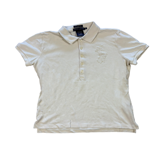 Ralph Lauren The Skinny Polo White Beaded Logo – Size M