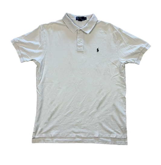 Vintage Polo Ralph Lauren Polo Shirt Weiß – Black Pony – Größe XL