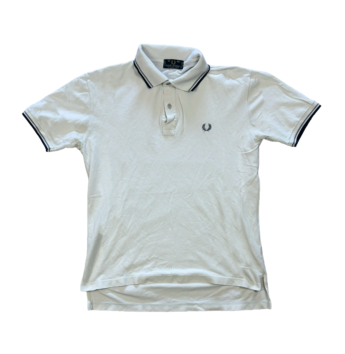 Vintage Fred Perry Polo Shirt Weiß – Twin Tipped – Größe 40 / M–L