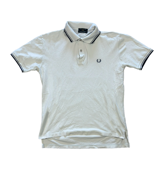 Vintage Fred Perry Polo Shirt Weiß – Twin Tipped – Größe 40 / M–L