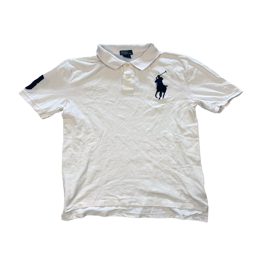 Polo Ralph Lauren Big Pony Polo Shirt Weiß Navy – Größe XL