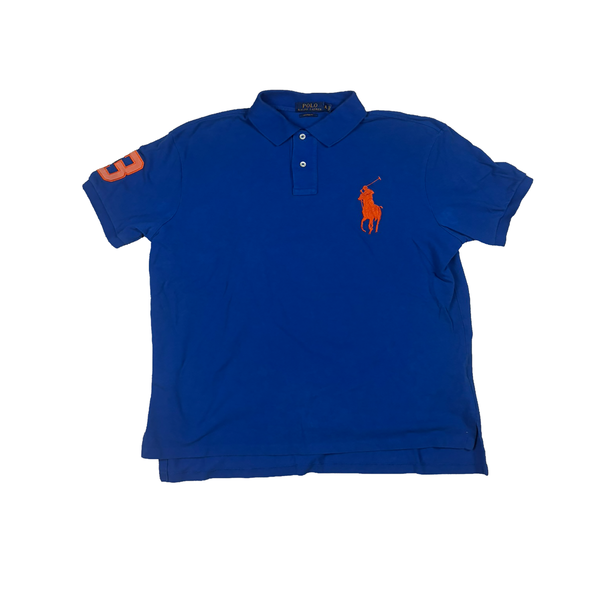 Polo Ralph Lauren Big Pony Polo Shirt Blau/Orange – Custom Fit – Größe XL