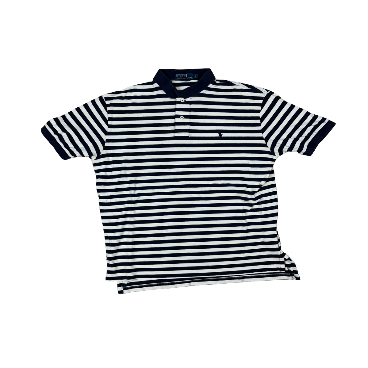 Polo Ralph Lauren Poloshirt Gestreift Navy/Weiß – Größe L