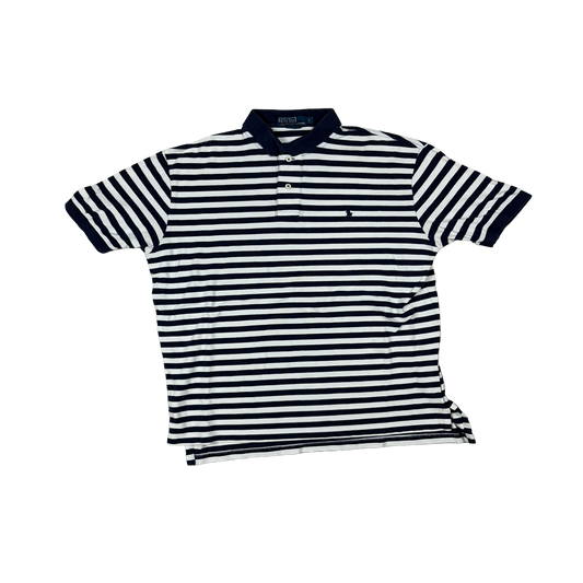 Polo Ralph Lauren Poloshirt Gestreift Navy/Weiß – Größe L