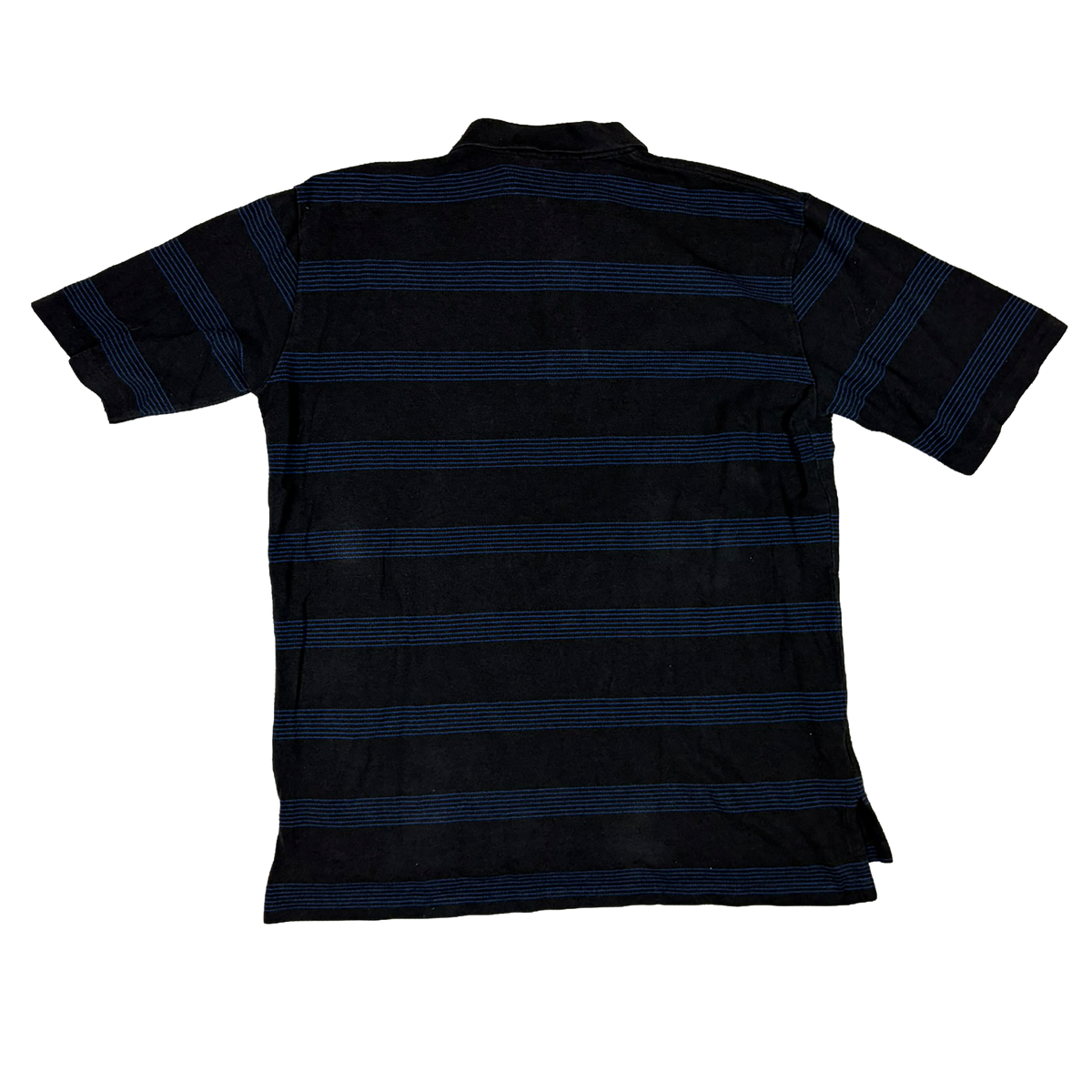 Polo Golf Ralph Lauren Vintage Poloshirt Schwarz Blau Gestreift – Größe L