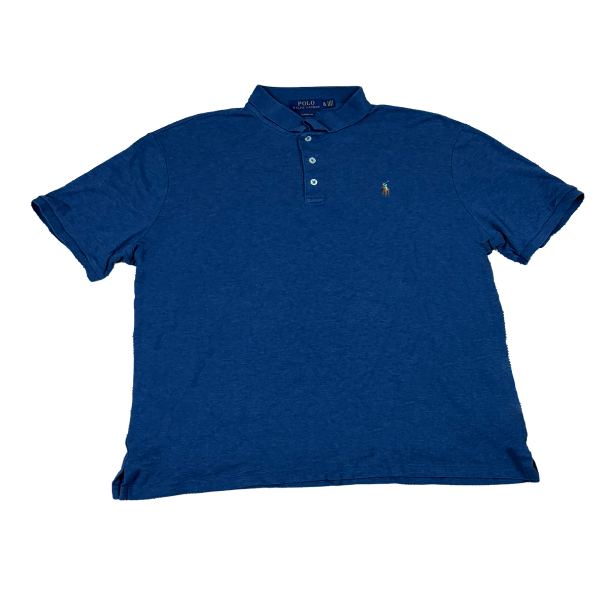 Polo Ralph Lauren Classic Fit Poloshirt Blau – Größe XL – Vintage