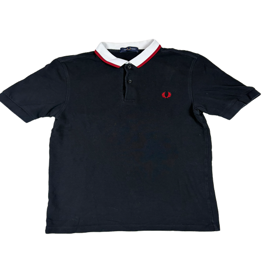 Fred Perry Poloshirt Schwarz Weiß Rot – Größe M – Laurel Wreath Polo