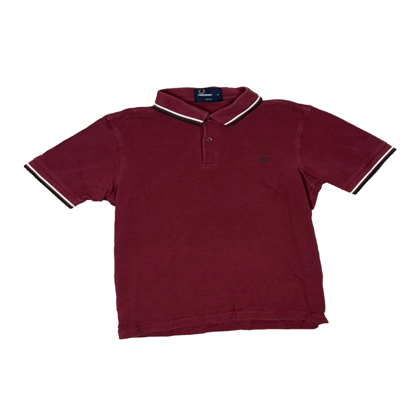 Fred Perry Slim Fit Poloshirt Burgundy – Größe M – Double Tipped – Laurel Wreath