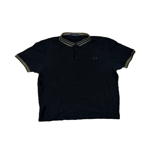 Fred Perry Poloshirt Schwarz / Oliv – Gestickter Laurel Wreath – Größe XL