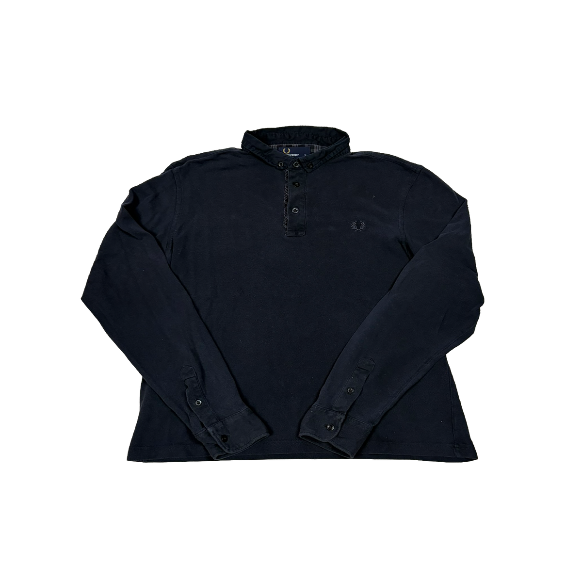 Fred Perry Langarm Poloshirt Dunkelblau – Slim Fit – Größe M